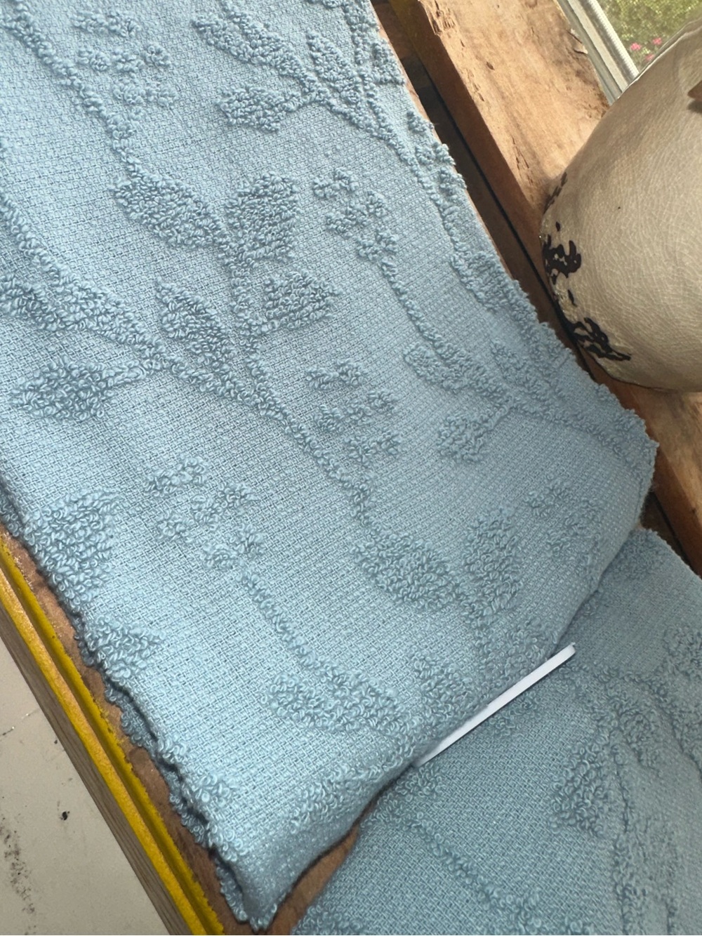 Light Blue Embossed Floral Kitchen Towel - Unbranded - Picture 4 of 5